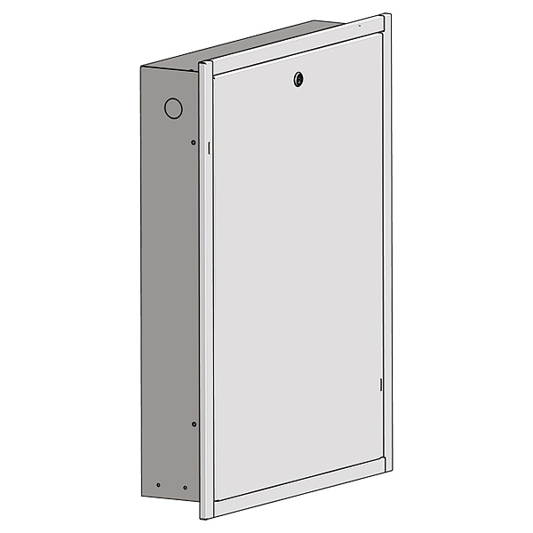 Flush box for HERZ residential unit hydraulic interface unit with front frame and front door 