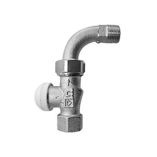 HERZ-TS-90-KV thermostatic valve - straight model with elbow, dimension 1/2