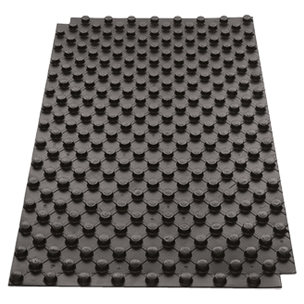 Noppenplatte, schwarz aus Polystyrol