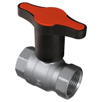 Ball valve with extended T-handle, red, PN 25
