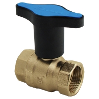 Ball valve with extended T-handle, blue, PN 25