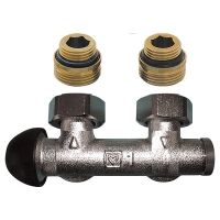HERZ-3000 connection part with integrated thermostatic valve, angle model for one-pipe operation