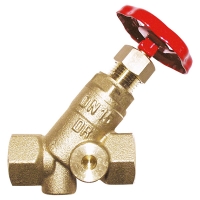 STRÖMAX-A, shutoff valve with inclined body, with two holes