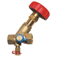 Commissioning valve for differential pressure measurement (inclined body)