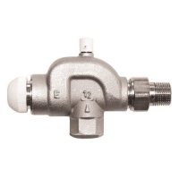 Термостатический клапан ГЕРЦ TS-E, угловой осевой специальный, с воздушным клапаном, размер 1/2