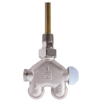 HERZ-VUA-40 four-port valve - angle model for one-pipe systems