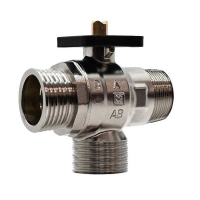 3-way diverting valve with male thread connection, flat sealing