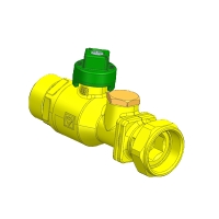 Kugelhahn DN 15 AG 3/4″ flachdichtend mit Flügelgriff grün