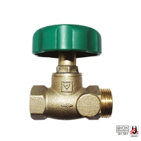 HERZ straight body shutoff valve, straight model with socket x male thread without draining