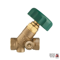 STRÖMAX-WD shutoff valve with inclined body, Rp (female thread)