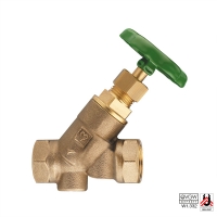 STRÖMAX-AW shutoff valve with inclined body with threaded sockets, Rp (female thread)