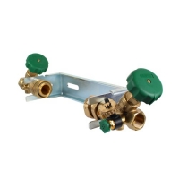 Water flow meter fitting with backflow preventer