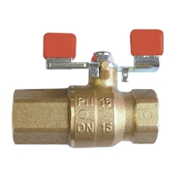 Ball valve with T-handle and backflow preventer, PN 16