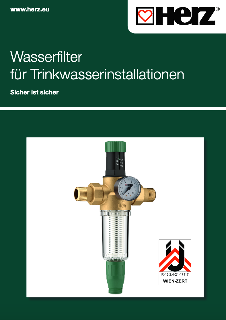 Waserfilter für Trinkwasserinstallationen 