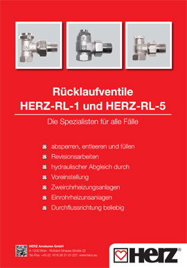 Rücklaufventile <br>RL-1 und RL-5